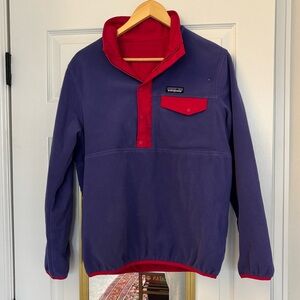 Patagonia Purple Fleece Pullover with Red Trim